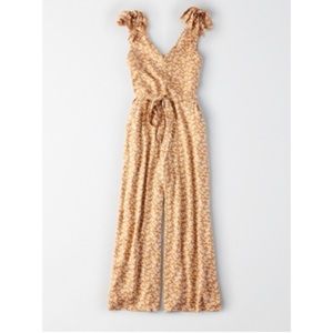 AE Tie Strap Jumpsuit - Gold/Yellow - Size L - NWT